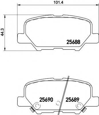 HELLA PAGID 8DB355020291 Комплект гальмівних колодок, дискове гальмо