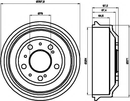 HELLA PAGID 8DT355302191 Гальмівний барабан