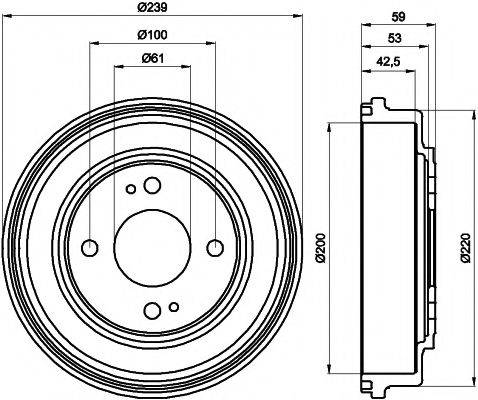 HELLA PAGID 8DT355301981 Гальмівний барабан