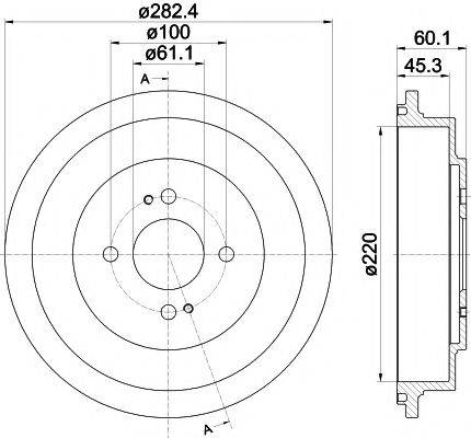 HELLA PAGID 8DT355302391 Гальмівний барабан