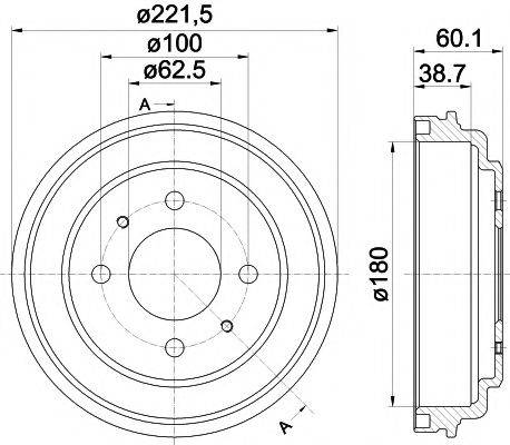 HELLA PAGID 8DT355302451 Гальмівний барабан