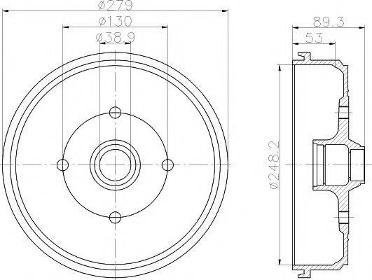 HELLA PAGID 8DT355302211 Гальмівний барабан