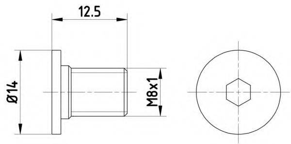 HELLA PAGID 8DZ355209021 Болт, диск гальмівного механізму