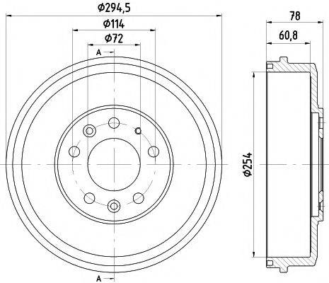 HELLA PAGID 8DT355302481 Гальмівний барабан