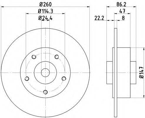 HELLA PAGID 8DD355120101 гальмівний диск