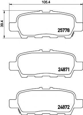 HELLA PAGID 8DB355020401 Комплект гальмівних колодок, дискове гальмо