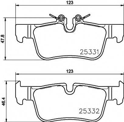 HELLA PAGID 8DB355021681 Комплект гальмівних колодок, дискове гальмо