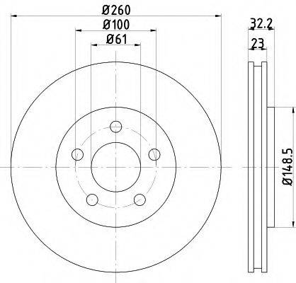 HELLA PAGID 8DD355122381 гальмівний диск