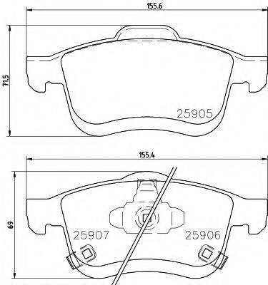 HELLA PAGID 8DB355021801 Комплект гальмівних колодок, дискове гальмо