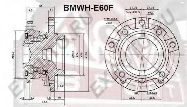 ASVA BMWHE60F Маточина колеса