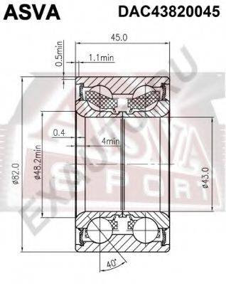 ASVA DAC43820045 Підшипник маточини колеса