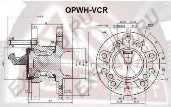 ASVA OPWHVCR Маточина колеса