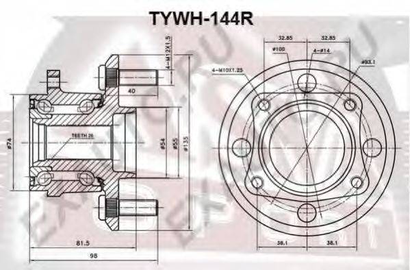 ASVA TYWH144R Маточина колеса