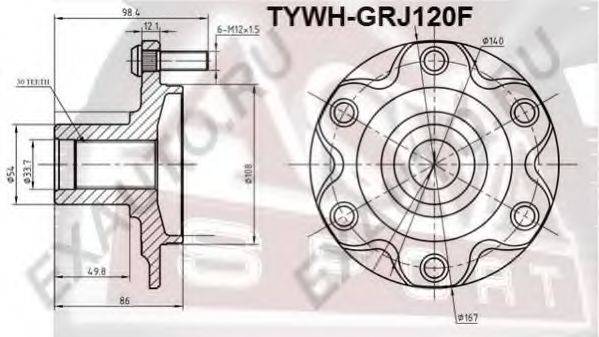 ASVA TYWHGRJ120F Маточина колеса