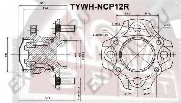 ASVA TYWHNCP12R Маточина колеса