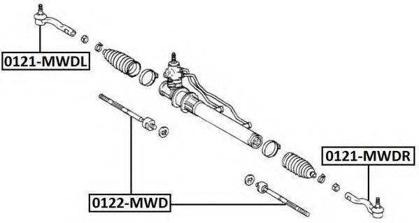 ASVA 0121MWDL Наконечник поперечної кермової тяги