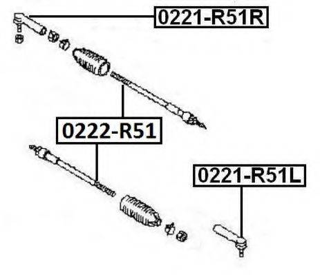 ASVA 0221R51L Наконечник поперечної кермової тяги