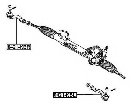 ASVA 0421KBL Наконечник поперечної кермової тяги