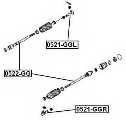 ASVA 0521GGR Наконечник поперечної кермової тяги