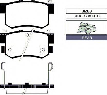 GOODWILL 2038R Комплект гальмівних колодок, дискове гальмо