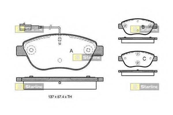 STARLINE BDS324 Комплект гальмівних колодок, дискове гальмо