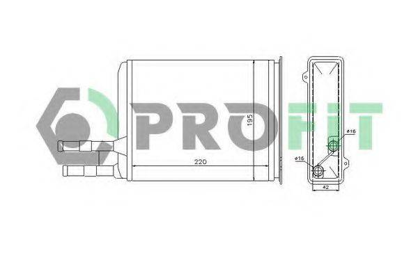PROFIT PR0546N1 Теплообмінник, опалення салону