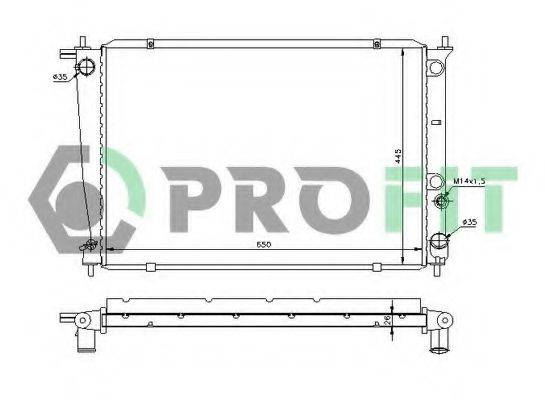 PROFIT PR1801A1 Радіатор, охолодження двигуна