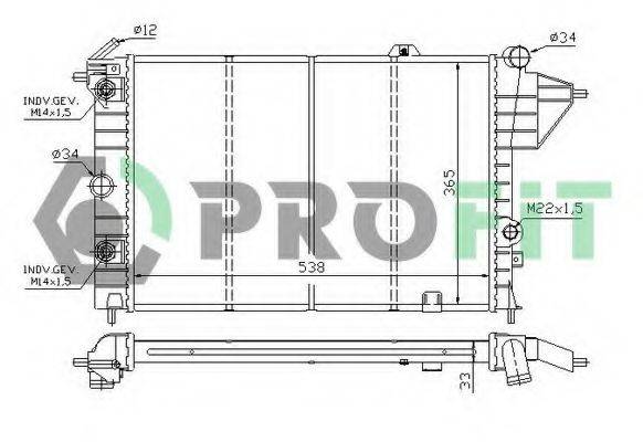 PROFIT PR5076A4 Радіатор, охолодження двигуна