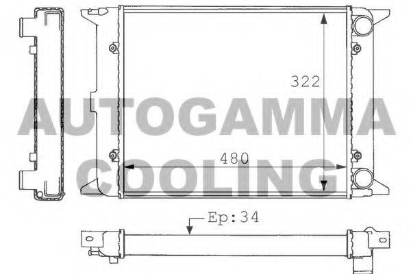 AUTOGAMMA 101047 Радіатор, охолодження двигуна