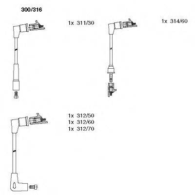 BREMI 300316 Комплект дротів запалювання