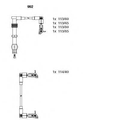 BREMI 992 Комплект дротів запалювання