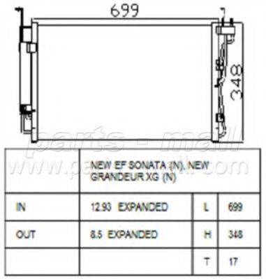 PARTS-MALL PXNCA070 Конденсатор, кондиціонер