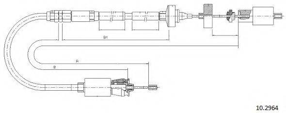 CABOR 102964 Трос, управління зчепленням