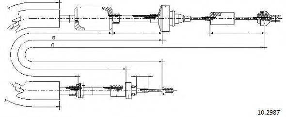 CABOR 102987 Трос, управління зчепленням