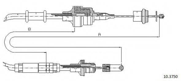 CABOR 103750 Трос, управління зчепленням