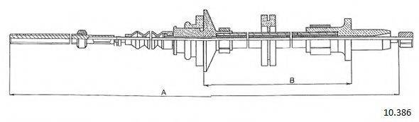 CABOR 10386 Трос, управління зчепленням