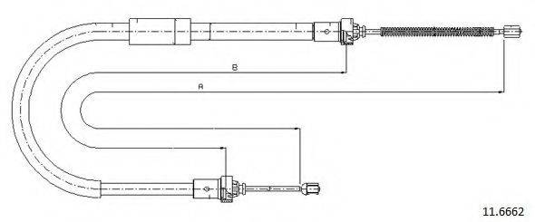 CABOR 116662 Трос, стоянкова гальмівна система