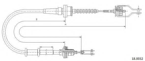 CABOR 180032 Трос, управління зчепленням