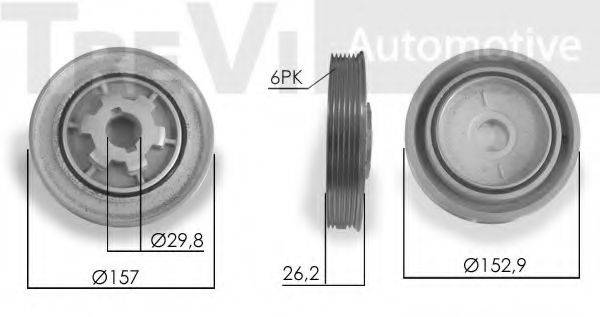 TREVI AUTOMOTIVE PC1239 Ремінний шків, колінчастий вал