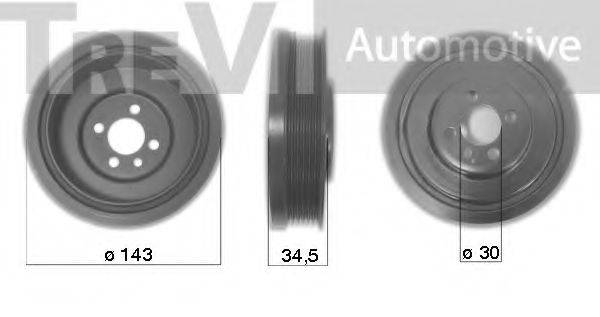 TREVI AUTOMOTIVE PC1036 Ремінний шків, колінчастий вал