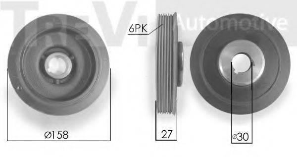 TREVI AUTOMOTIVE PC1030 Ремінний шків, колінчастий вал