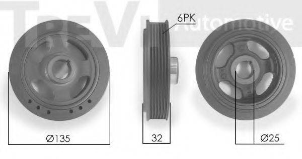 TREVI AUTOMOTIVE PC1097 Ремінний шків, колінчастий вал