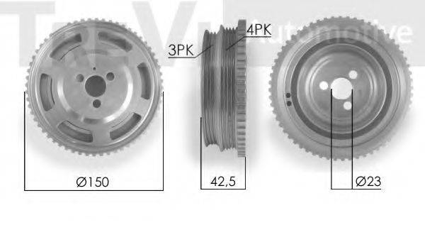 TREVI AUTOMOTIVE PC1150 Ремінний шків, колінчастий вал