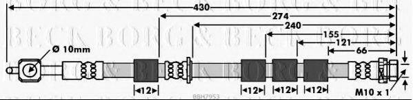 BORG & BECK BBH7953 Гальмівний шланг