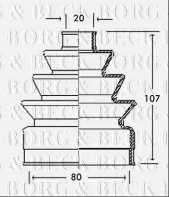 BORG & BECK BCB2131 Пильовик, приводний вал