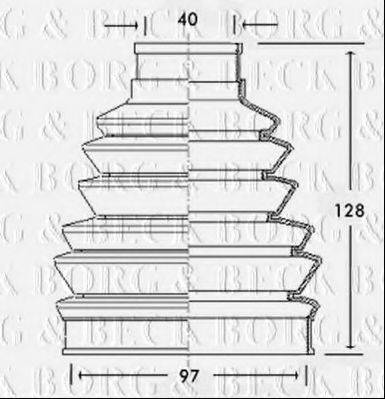 BORG & BECK BCB2282 Пильовик, приводний вал