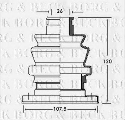 BORG & BECK BCB2311 Пильовик, приводний вал