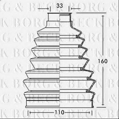 BORG & BECK BCB2324 Пильовик, приводний вал