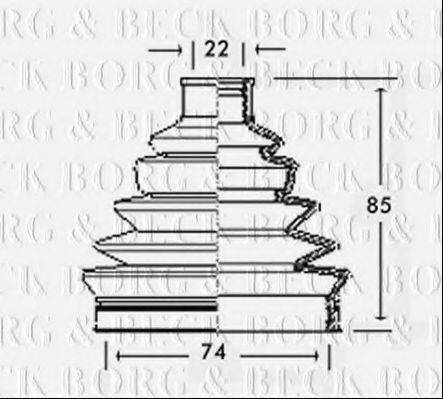 BORG & BECK BCB2326 Пильовик, приводний вал