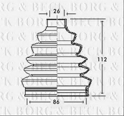 BORG & BECK BCB2350R Пильовик, приводний вал